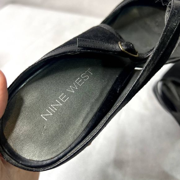 Nine West Strap Slip On Pumps Kitten Heel Black Size 9M - Picture 7 of 10